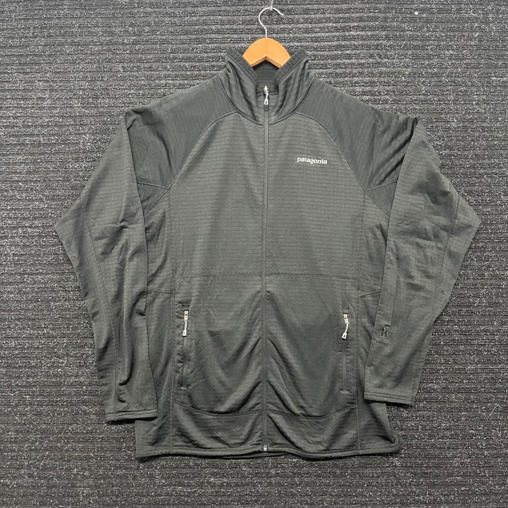 Patagonia R1 Full-Zip Jacket Mens Large Black Polartec Grid Fleece 40128 FA15